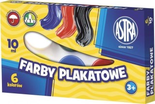 Farby plakatowe 6 kolorów 10ml ASTRA