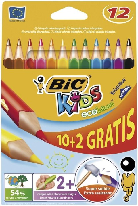 Kredki Eco Evolution Triangle 10+2 kol. bls BIC Kredki Eco Evolution Triangle 10+2 kol. bls BIC