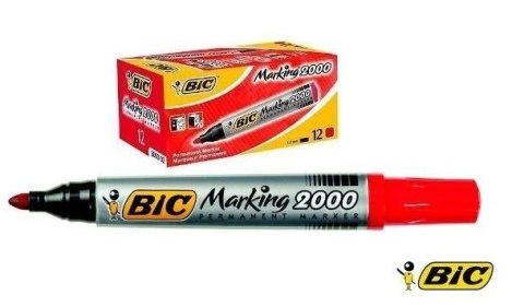 Marker Permanentny Eco 2000 czerwony (12szt) BIC