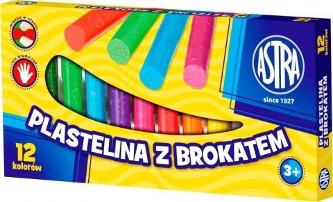 Plastelina z brokatem 12 kolorów ASTRA Plastelina z brokatem 12 kolorów ASTRA