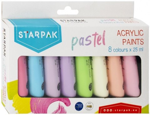 Farby akrylowe pastelowe 8 kol/25ml Farby akrylowe pastelowe 8 kol/25ml