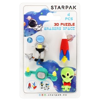 Gumka do mazania 3D puzzle 4 sztuki Space