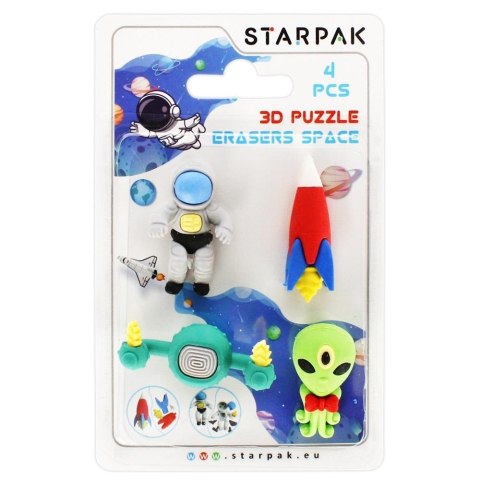 Gumka do mazania 3D puzzle 4 sztuki Space