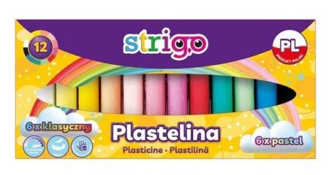 Plastelina 6 kolorów + 6 pastelowych STRIGO