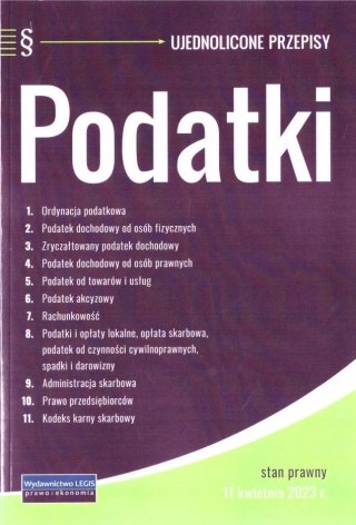 Podatki - ujednolicone przepisy stan na 11.04.2023