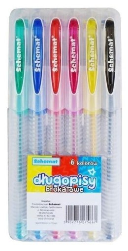 Długopisy brakatowe 6 kolorów