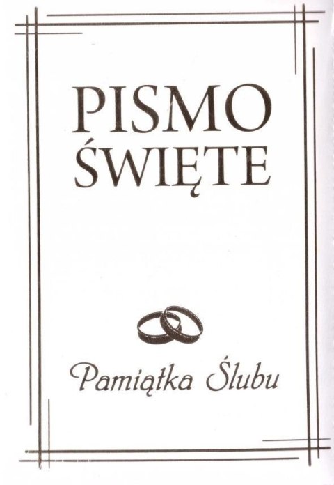 Pismo Święte w etui białe Pamiątka Ślubu