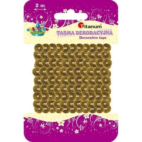 Cekiny na taśmie 6mm 2m złote Cekiny na taśmie 6mm 2m złote