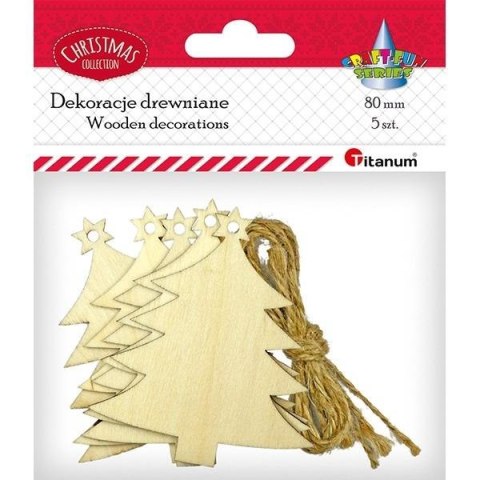 Drewniane zawieszki choinki 5szt Drewniane zawieszki choinki 5szt