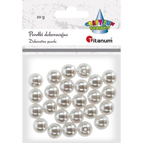 Koraliki plastikowe perełki białe 20g Koraliki plastikowe perełki białe 20g