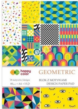 Blok z motywami Geometric A4/15K HAPPY COLOR