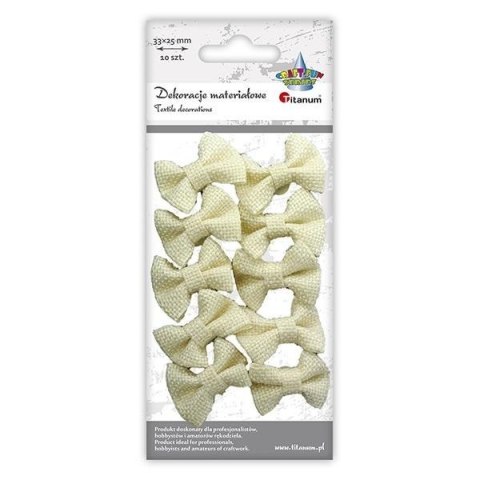 Kokardki jutowe samoprzylepne beżowe 33x25mm 10szt Kokardki jutowe samoprzylepne beżowe 33x25mm 10szt