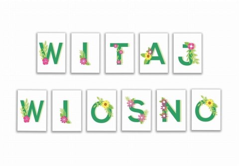Litery dekoracyjne A4 - Witaj wiosno 11el Litery dekoracyjne A4 - Witaj wiosno 11el