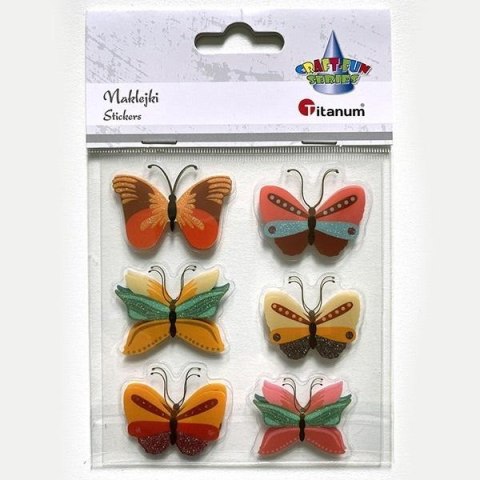 Naklejki foliowe 3D motyle mix 6szt Naklejki foliowe 3D motyle mix 6szt