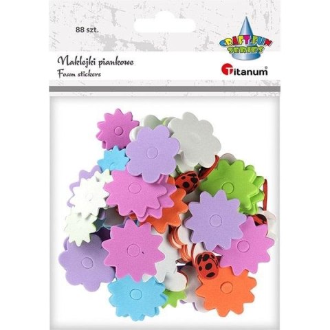 Naklejki piankowe kwiaty mix 88szt Naklejki piankowe kwiaty mix 88szt