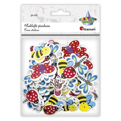 Naklejki piankowe owady mix 50szt Naklejki piankowe owady mix 50szt