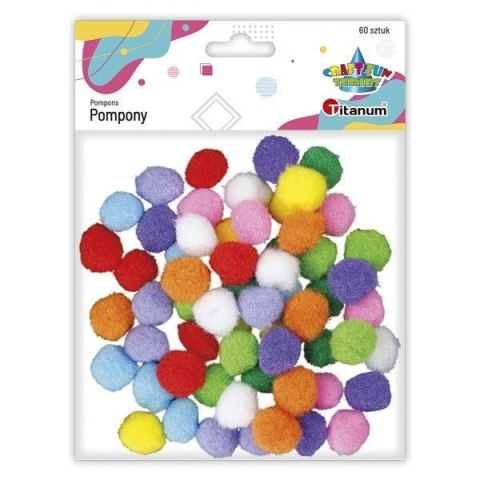 Pompony poliestrowe 20mm mix 60szt Pompony poliestrowe 20mm mix 60szt