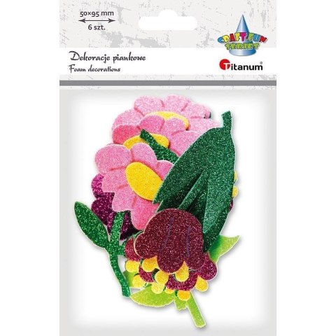 Dekoracje piankowe 3D kwiaty mix 6szt Dekoracje piankowe 3D kwiaty mix 6szt