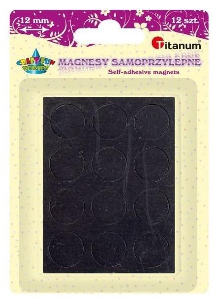 Magnesy samoprzylepne okrągłe czarne 12mm 12szt Magnesy samoprzylepne okrągłe czarne 12mm 12szt