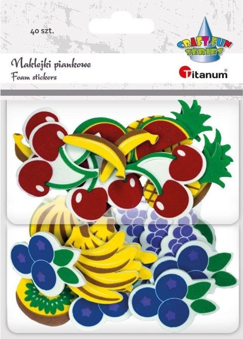 Naklejki piankowe owoce mix 40szt Naklejki piankowe owoce mix 40szt