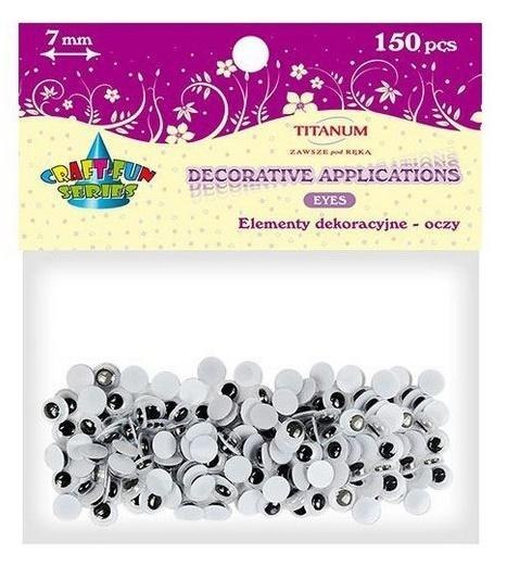 Oczy bez kleju i rzęs 7mm 150szt Oczy bez kleju i rzęs 7mm 150szt