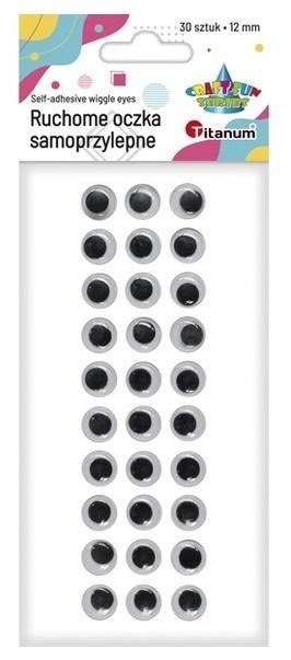 Oczy samoprzylepne bez rzęs 12mm okrągłe 30szt Oczy samoprzylepne bez rzęs 12mm okrągłe 30szt