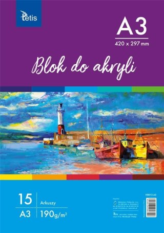 Blok do akryli A3 15 kartek KB012-A3