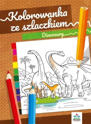 Kolorowanka ze szlaczkiem. Dinozaury