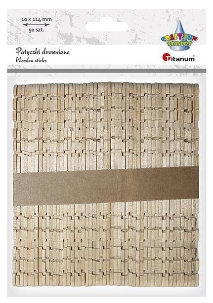 Drewniane patyczki karbowane 10x114mm 50szt Drewniane patyczki karbowane 10x114mm 50szt