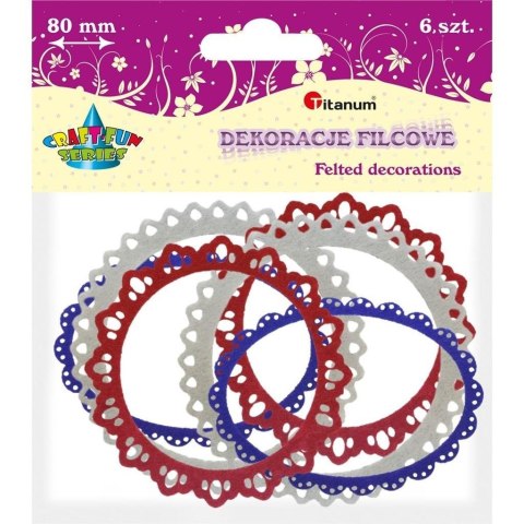 Filcowe ramki koronka 80mm mix 6szt Filcowe ramki koronka 80mm mix 6szt