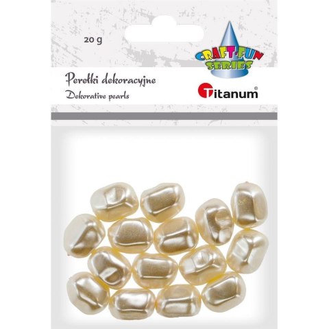 Koraliki plastikowe twist białe perłowe 20g Koraliki plastikowe twist białe perłowe 20g