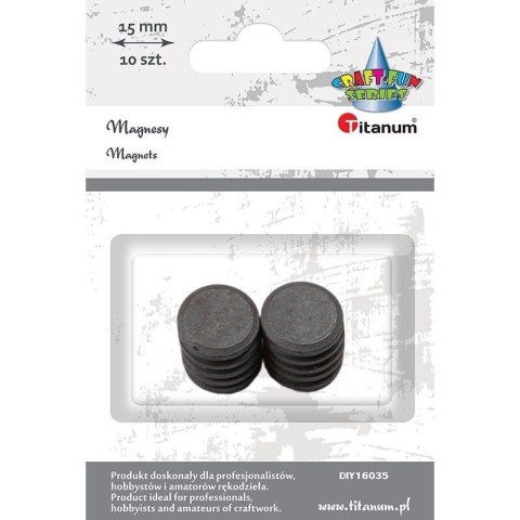 Magnesy okrągłe czarne 15mm 10szt Magnesy okrągłe czarne 15mm 10szt