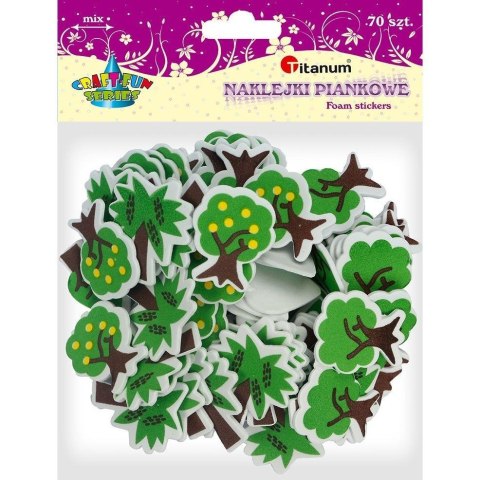 Naklejki piankowe drzewa mix 70szt Naklejki piankowe drzewa mix 70szt
