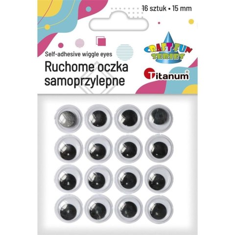 Oczy samoprzylepne bez rzęs 15mm okrągłe 16szt Oczy samoprzylepne bez rzęs 15mm okrągłe 16szt