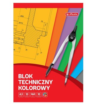 Blok techniczny A3/10K kolorowy (5szt)