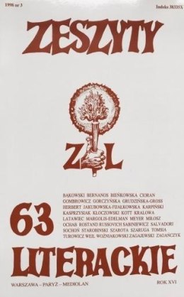 Zeszyty literackie 63 3/1998