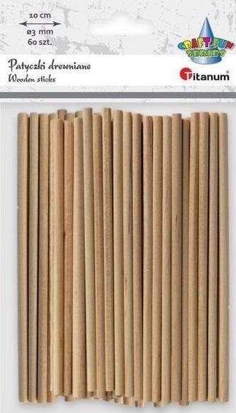 Drewniane patyczki okrągłe 3x100mm 60szt Drewniane patyczki okrągłe 3x100mm 60szt