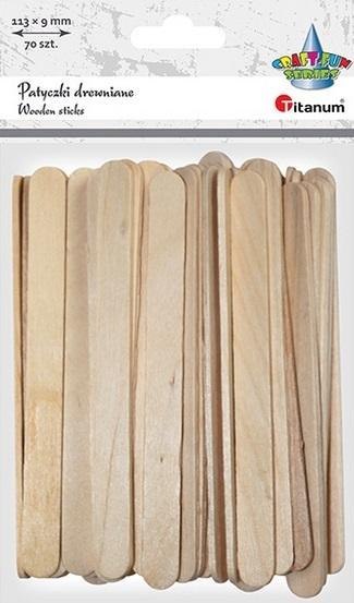 Drewniane patyczki proste 9x113mm 70szt Drewniane patyczki proste 9x113mm 70szt