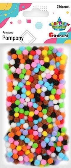 Pompony poliestrowe 7mm mix kolorów 380szt Pompony poliestrowe 7mm mix kolorów 380szt