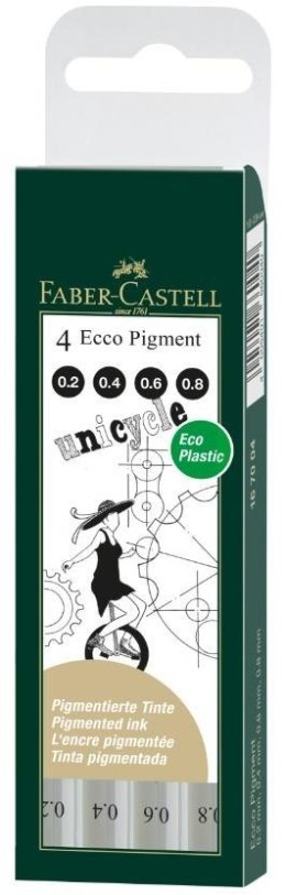 Cienkopis Ecco Pigment 4szt w etui FABER CASTELL