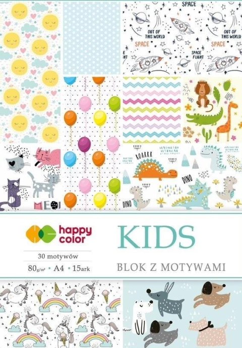 Blok z motywami Kids A4/15K 80g HAPPY COLOR