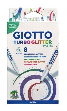 Pisaki Turbo Glitter pastel 8 kolorów GIOTTO