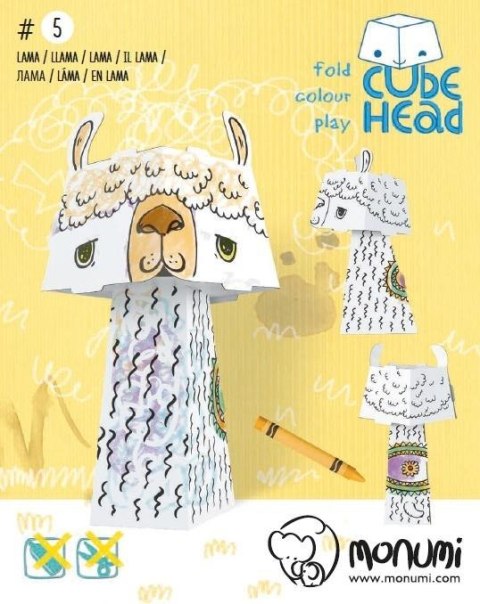 Cube head. Lama. Złóż i pokoloruj Cube head. Lama. Złóż i pokoloruj
