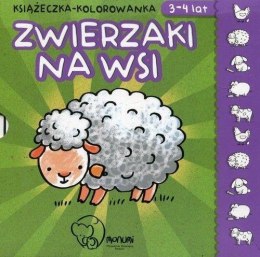 Książeczka-kolorowanka. Zwierzaki na wsi 3-4 lat