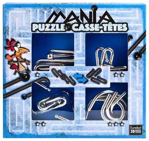 Łamigłówki metalowe 4 szt Puzzle mania nieb. G3