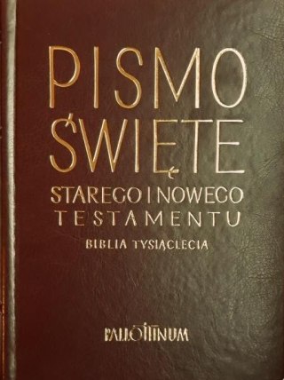 Biblia Tysiąclecia - skórzana, panigatory, złocona