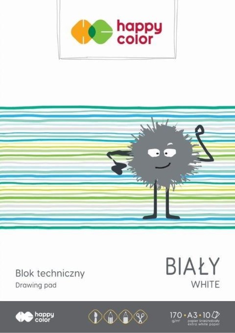 Blok techniczny biały A3/10K HAPPY COLOR