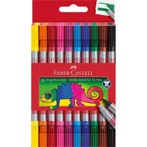 Flamastry dwustronne 10 kolorów FABER CASTELL