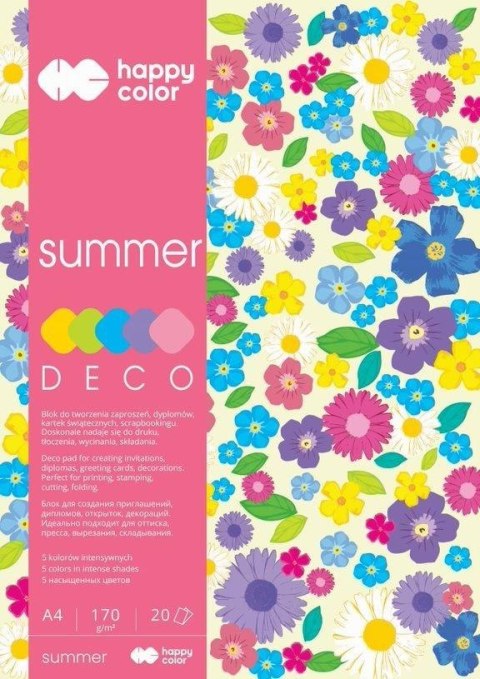 Blok A4/20K Deco Summer 170g HAPPY COLOR