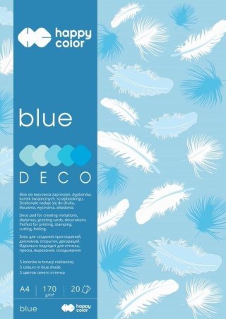 Blok A4/20K Deco Blue 170g HAPPY COLOR